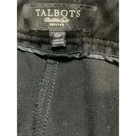 Talbots Petites Black Straight Leg Dress Pants Size 10P Zip Pockets Career - Picture 5 of 6
